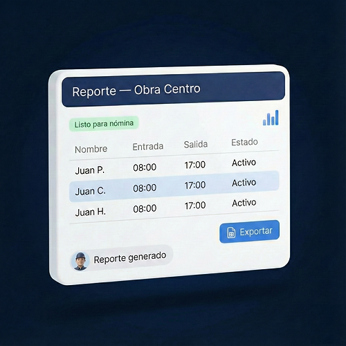 Vista del dashboard de asistencia de Chato